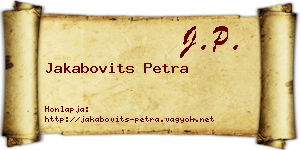 Jakabovits Petra névjegykártya