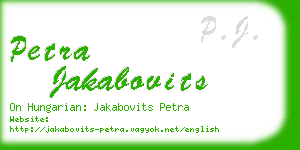 petra jakabovits business card